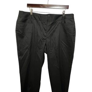 Talbots Signature Black Straight Leg Pants Womens 16 Cotton Stretch Workwear NEW